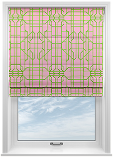 Bamboo Candy, Green Pink - Roman Blind